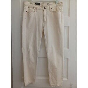 J.Crew Toothpick ivory ankle denim jeans womens 32 stretch skinny classic preppy